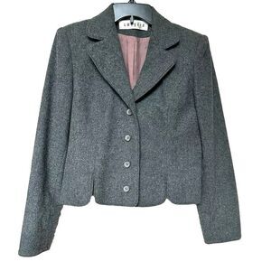 David Hayes Imagine Blazer Womens Small Gray Wool Career Academia Soft Power